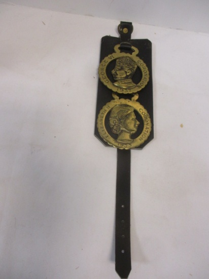 George VI Coronation 1937 Horse Bridle Brass Medallion