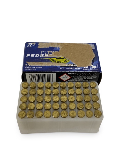 NIB 50rds. of .22 LR 25gr. No. 12 Lead Bird Shot Federal Small Game Ammunition