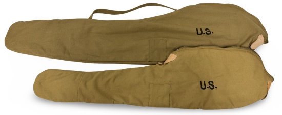 (2) Padded US Rifle Zip-Up/Fur-Lined Carry Bags - M1 Carbine/1903/M1 Garand