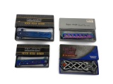 Set of (4) Colorful, Unique Pocket Knives in Boxes
