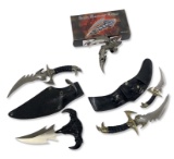 (4) Fantasy Gothic Knives with Finger Blade