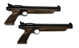 Pair of Vintage Crosman American Classic Model 1377 Steel Pump Pneumatic Air Pistols