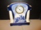 Handpainted German Porcelain Wind-Up Table Clock with Windmill Motif