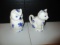 Blue and White Porcelain Owl and Cat Creamers