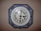 German Octagonal Shaped Enamel Kitchen Clock