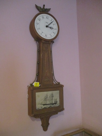 Burlwood Products "Arabesquare" Quartz Banjo Wall Clock