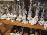 Large Collection of Porcelain Vanity Items with Applied Flowers
