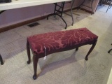 Queen Ann Style Bench with Sculpted Velvet Seat