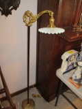 Restored Vintage Gilt Cast Metal Victorian Floor Lamp