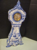 The Lux Clock Co. Blue Delft Longcase Wind-Up Clock