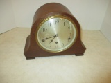 British Made Tiger Oak Mantle Clock