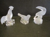 Goebel Crystal Rooster, Toucan and Seal Figurines