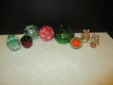 Art Glass Paperweights, Ornaments, Bears and Fruit