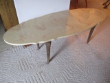 Serpentine Oval Cultured Marble Coffee Table