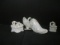 2 Staffordshire Fairy Porcelain Boxes and Victorian Porcelain Shoe