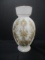 Satin Art Glass and Gold Painted Vase