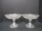 Pair of Cut Glass Crystal Compotes