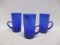 3 Cobalt Blue Glass Tall Cups