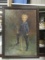 Signed Painting on Canvass Portrait of Young Boy in Frame
