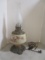 Antique 1890s Converted Porcelain Oil Lamp