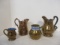 Collection of 4 Copper Luster Pitchers - All Sizes