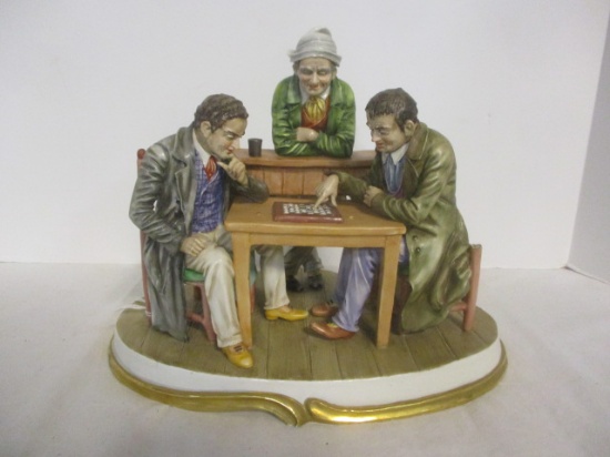 Vintage Dresden Porcelain "Chess Match" Figurine