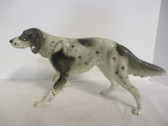 Vintage Black and White Pointer/Hunting Dog Figurine
