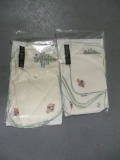 2 New Old Stock B.M. Jabara Christmas Cloth Placemats and Napkins Sets