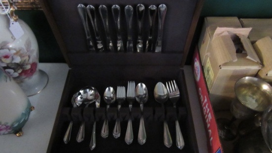 38 Pieces of Reed & Barton "Solange" Stainless Steel Flatware in Silver Saver