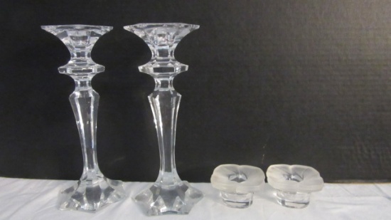 Two Pair of Crystal Candleholders