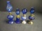 Cobalt Blue Mini Oil Lamps (Lot of 4)