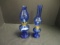 Cobalt Blue Oil Lamps  (Lot of 2)