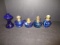 Cobalt Blue Mini Oil Lamps (Lot of 5)