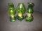 Green Mini Oil Lamps (Lot of 3)