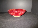 Imperial Ruffle Rim Red Flame Bowl