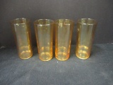 4 Marigold Irridescent Carnival Glass Glasses