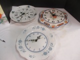 3 Wall Clocks made from plates
