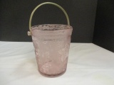 Purple Glass Ice Bucket w/handle