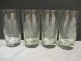 Sailboat Ethed (Lot of 4) Glasses