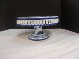 Blue/White Decorative Pedestal Cake Stand