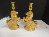 McCoy Gold Painted Horse Lamps (PR)