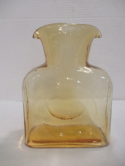 Vintage Blenko Gold Glass Water Bottle
