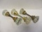 Three Vintage Sets of Glass Door Knobs with Knob Spindles
