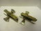 Two Vintage Glass Knob Brass Locksets with Skeleton Keys