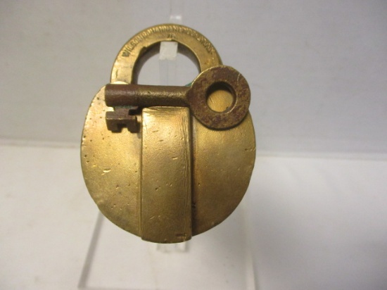 Vintage Boston & Maine Railroad Solid Brass Padlock with Key