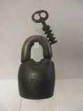 Antique Iron 2 Piece Padlock with Key