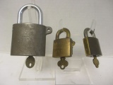 Three Industrial/Commercial Use Padlocks with Keys