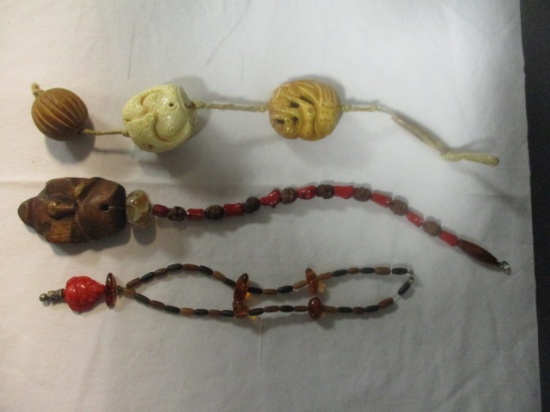 1940's Carved Ivory, Bone and Coral Netsukes