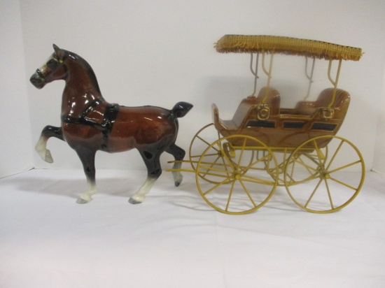 Vintage Metlox California Pottery Horse and Buggy