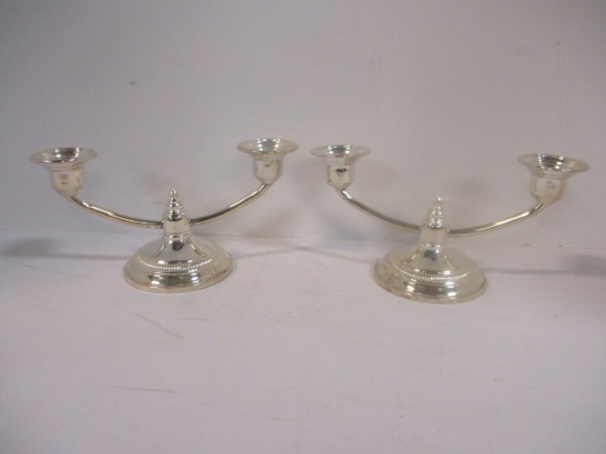 Pair of Weighted Sterling 2 Arm Candleholders